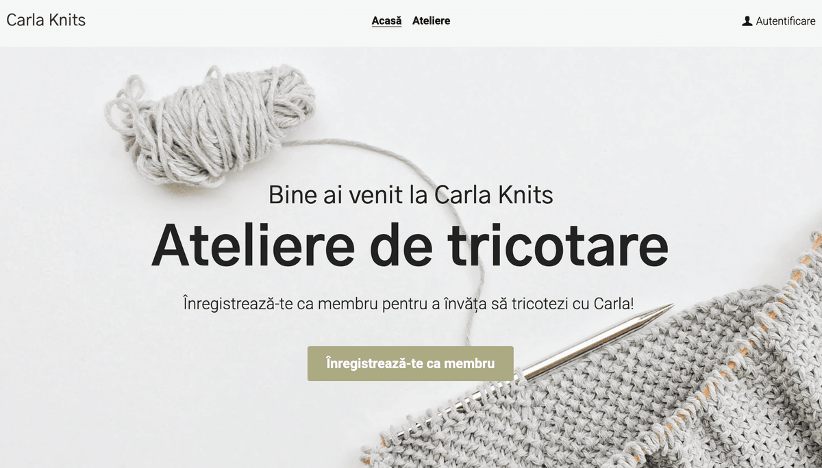 Șablon Carla Knits de la Strikingly Șablon Carla Knits de la Strikingly