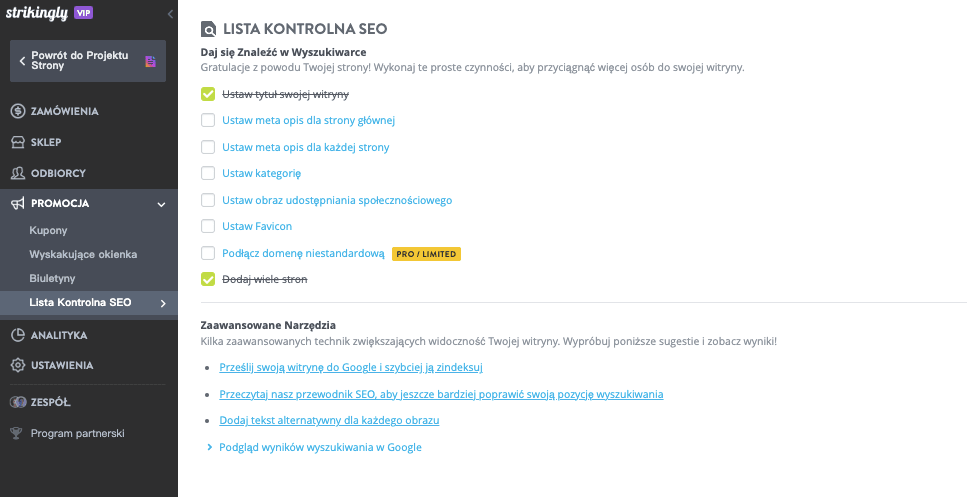 Lista Kontrolna SEO Strikingly Lista Kontrolna SEO Strikingly