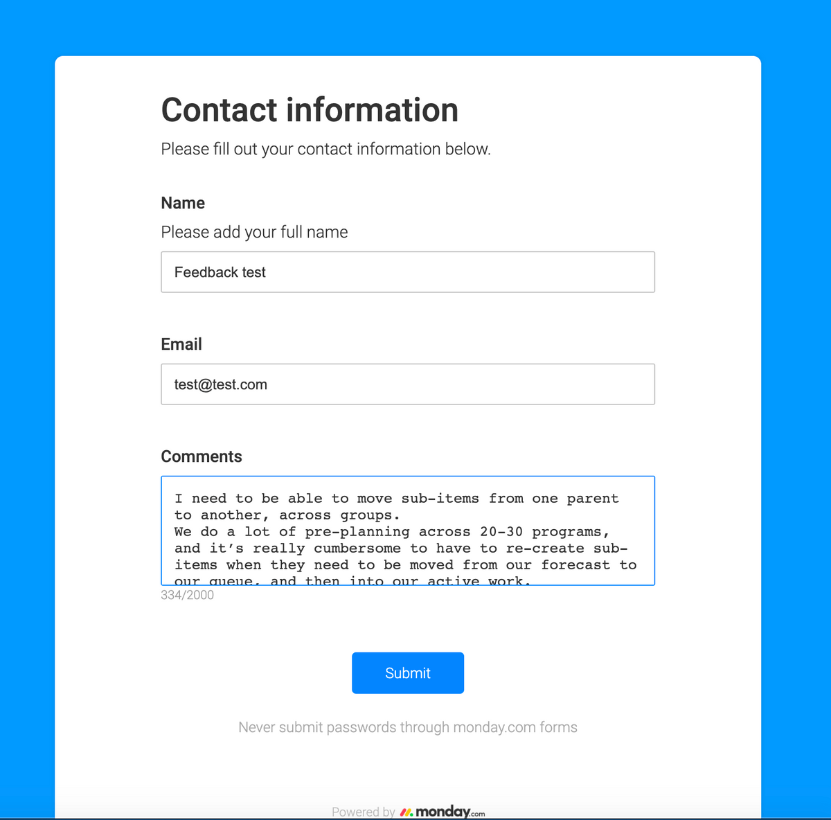 a contact us form with text that will be analysed for key phrases by Bitskout a contact us form with text that will be analysed for key phrases by Bitskout