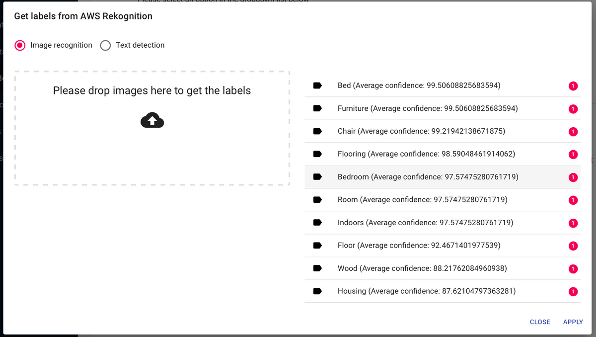 An example of labels detected on an Image An example of labels detected on an Image