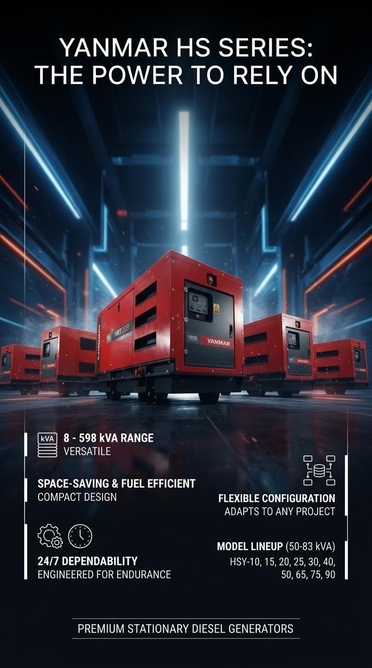 YANMAR HS Series: High-Quality Stationary Diesel Generators (8-598 kVA)