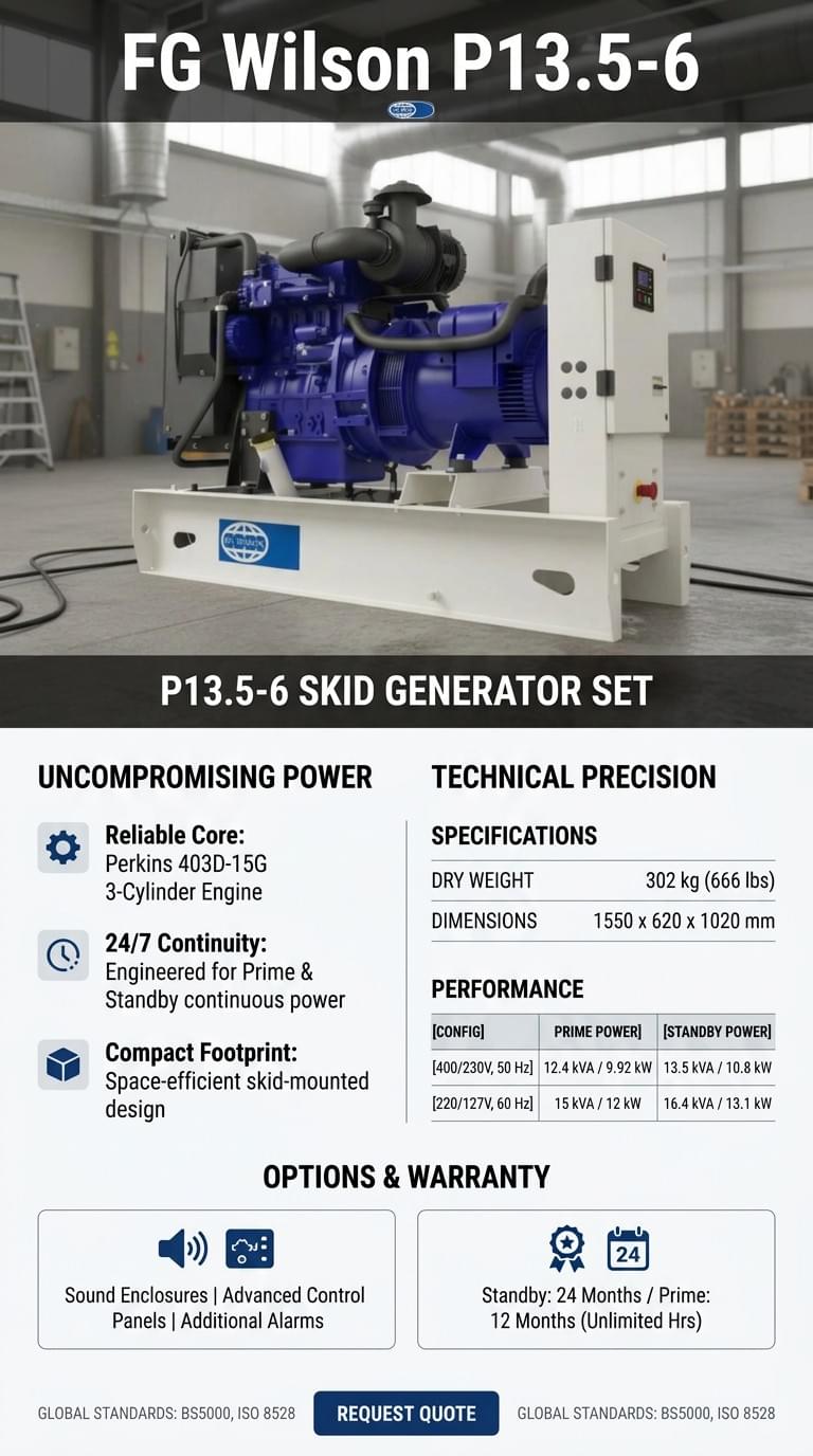 FG Wilson P13.5-6 (Skid) Generator Set