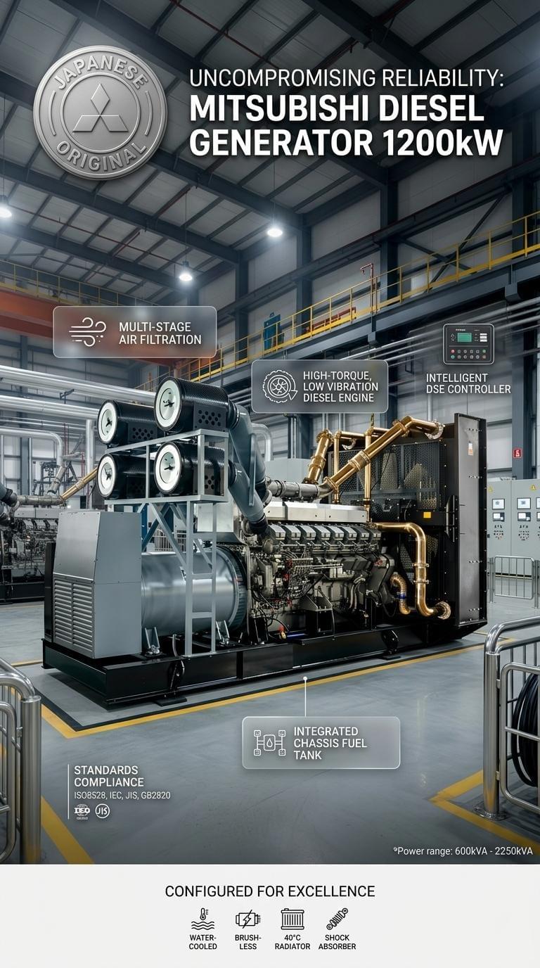 Japanese Original Mitsubishi Diesel Generator 1200kW