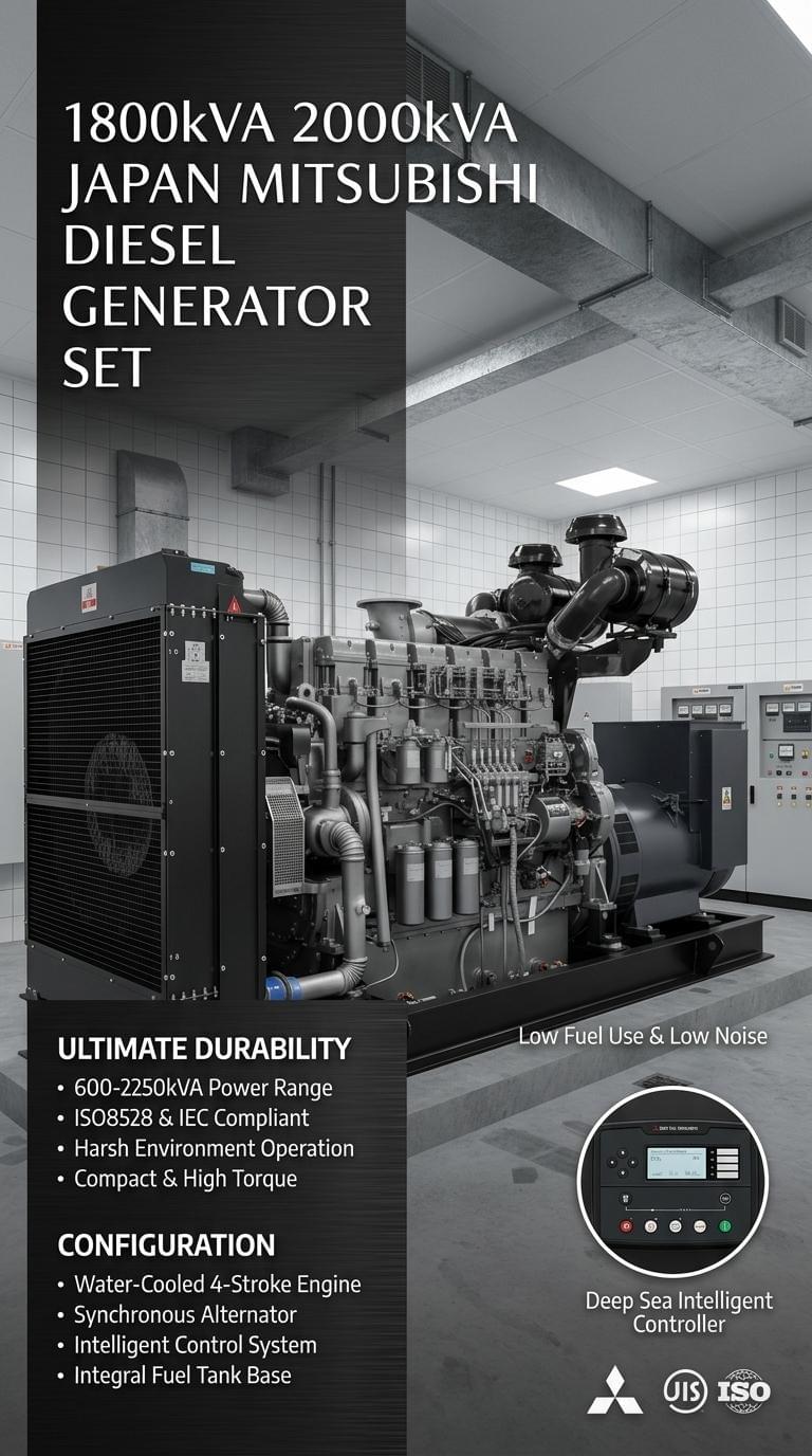 1800KVA/2000KVA Mitsubishi Diesel Generator Set (Made in Japan)