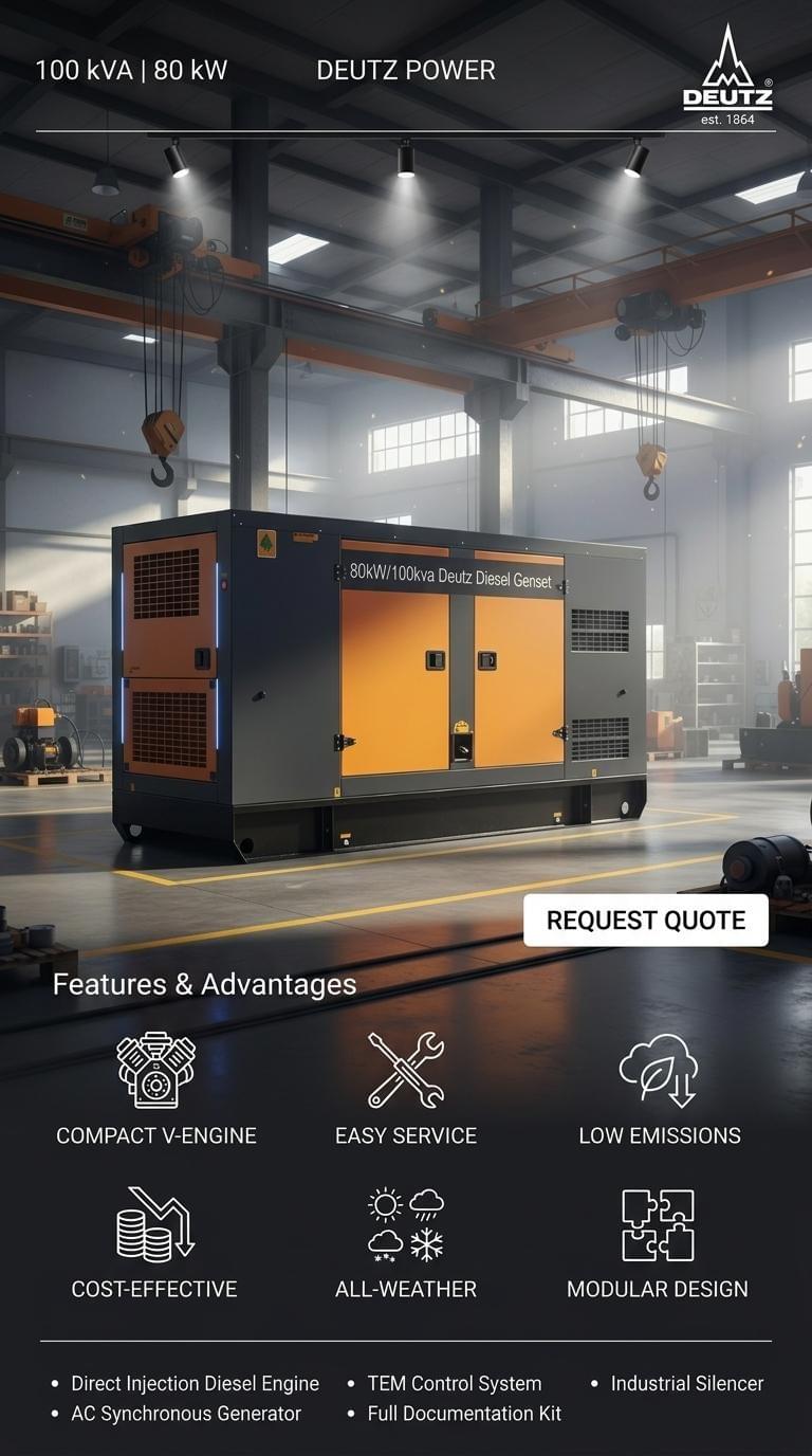 80kW/100kva Deutz Diesel Genset