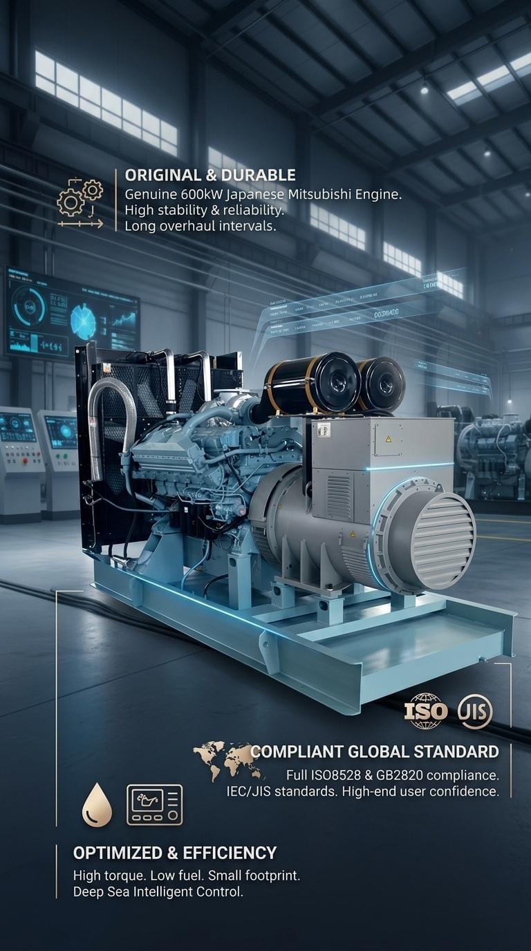 Original Japanese Mitsubishi 600kW Diesel Generator