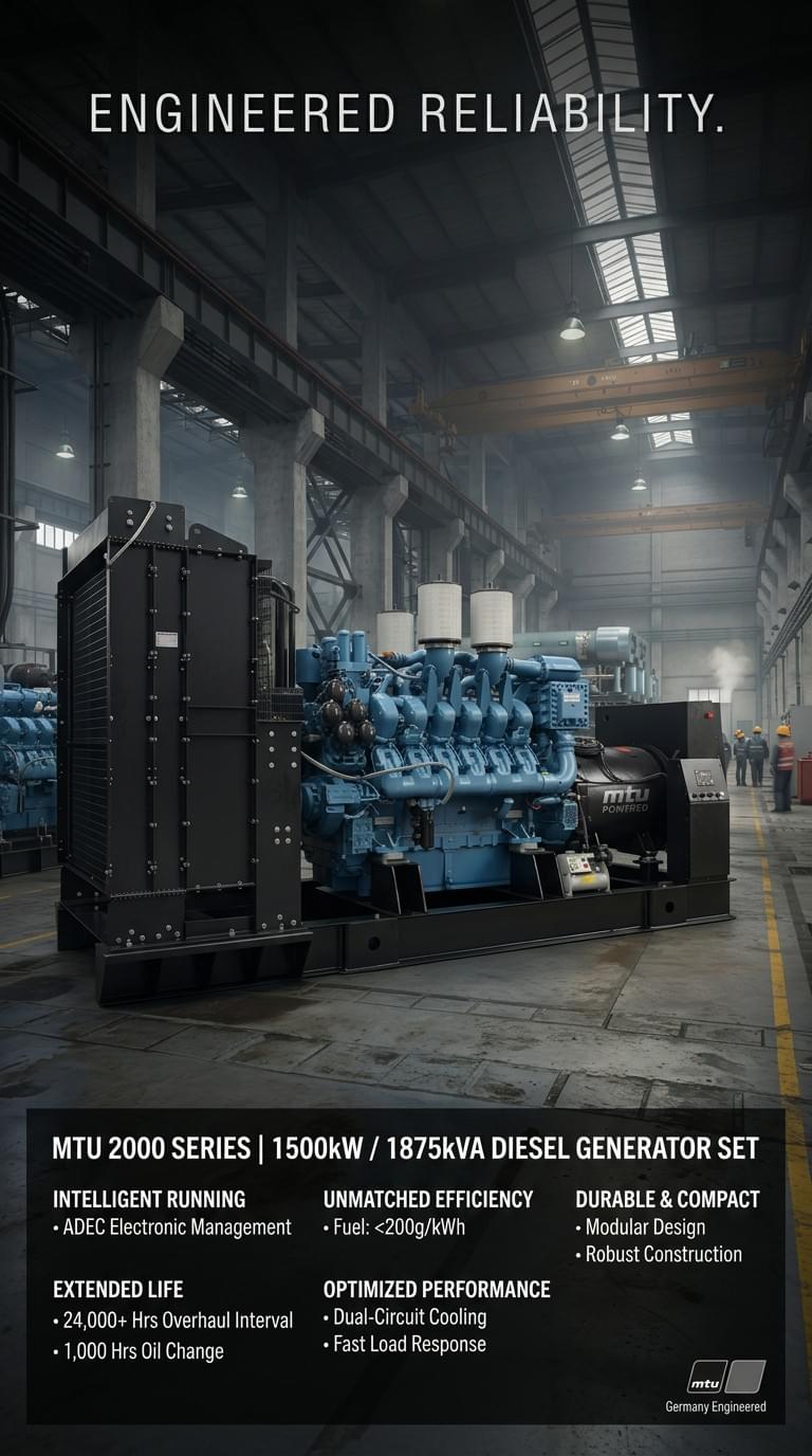 German 1500kW/1875kVA Diesel Generator Set