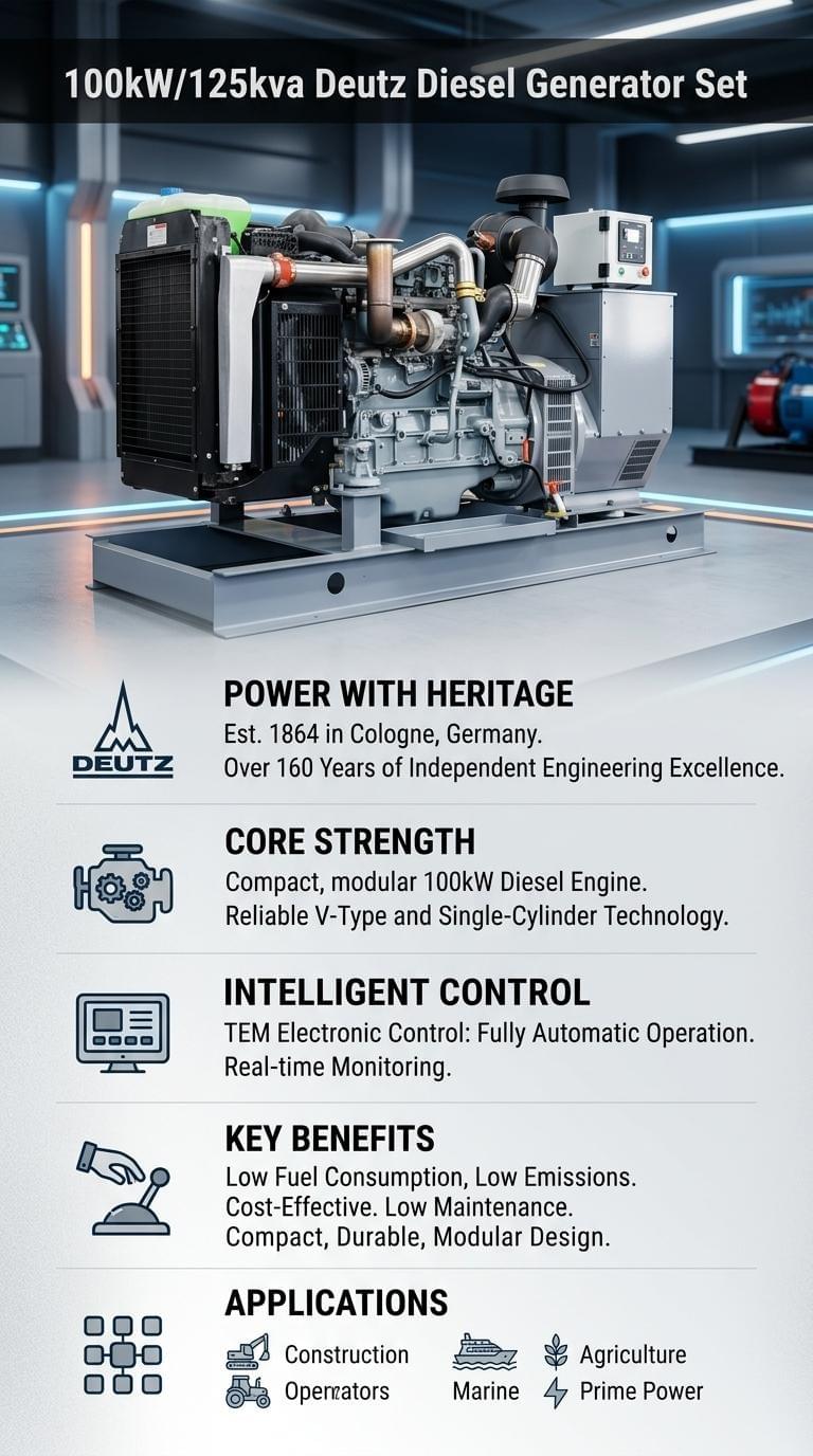 100kW/125kVA Deutz Diesel Generator Set
