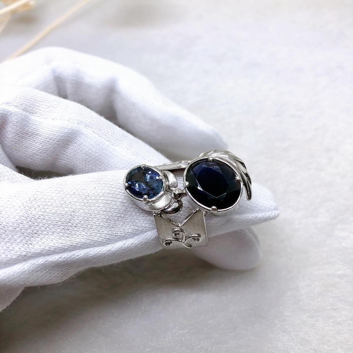 作品圖為丹泉與堇青寶石原創手工戒指 作品圖為丹泉與堇青寶石原創手工戒指