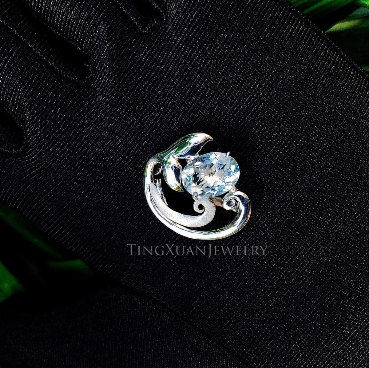 作品圖為量身定製海藍寶石(2.30 ct)手工墜子《永恆之星》TingXuanJewelry 作品圖為量身定製海藍寶石(2.30 ct)手工墜子《永恆之星》TingXuanJewelry