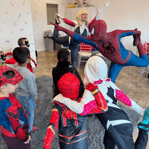 Spider Gwen Ghost Spider Spiderverse Superhero Performer Kids Party Character Birthday Party Entertainer Edmonton Special Events Spider Gwen Ghost Spider Spiderverse Superhero Performer Kids Party Character Birthday Party Entertainer Edmonton Special Events
