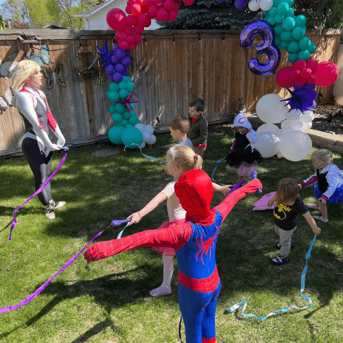 Spider Gwen Ghost Spider Spiderverse Superhero Performer Kids Party Character Birthday Party Entertainer Edmonton Special Events Spider Gwen Ghost Spider Spiderverse Superhero Performer Kids Party Character Birthday Party Entertainer Edmonton Special Events
