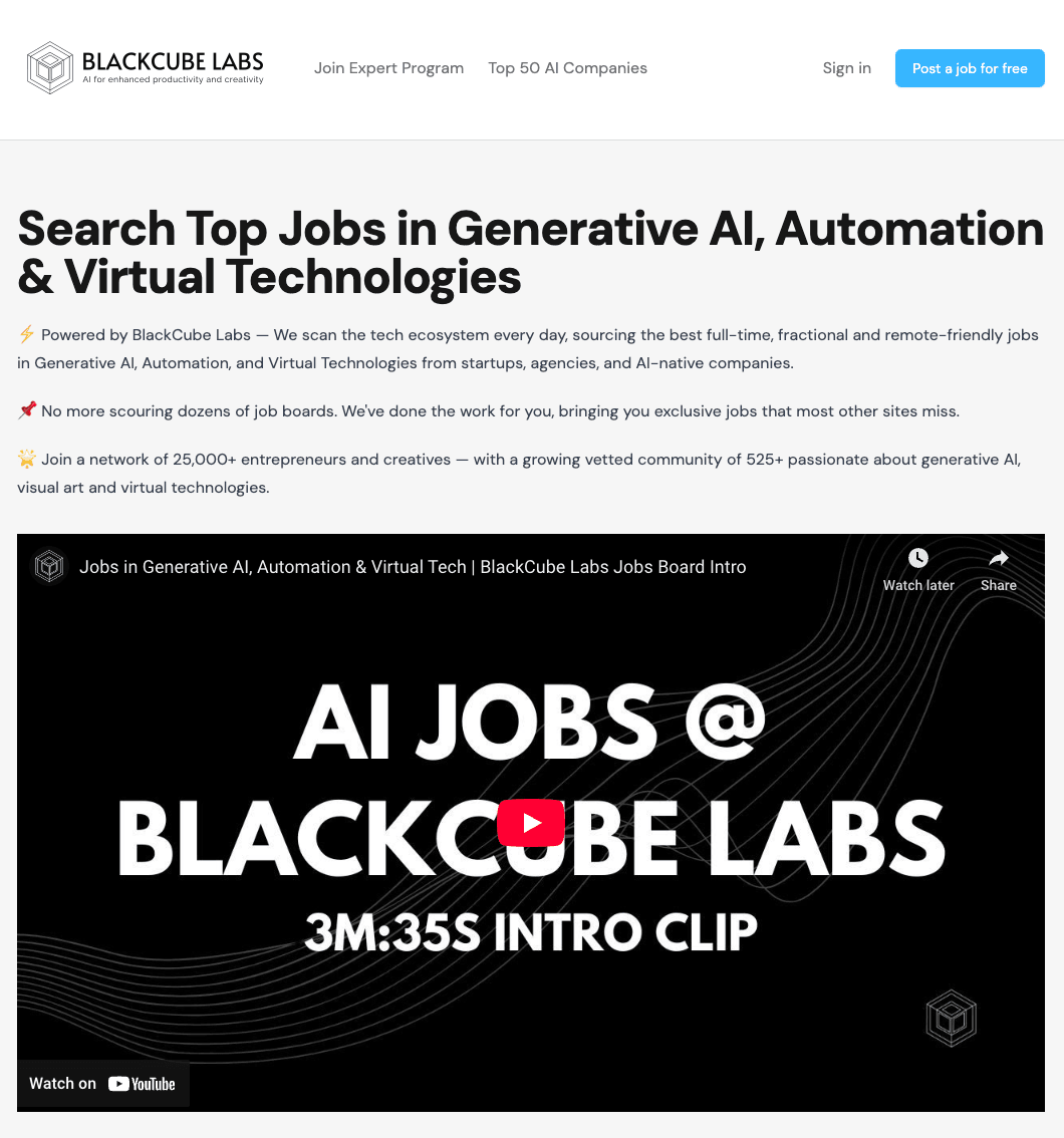 Jobs @ BlackCube Labs Jobs @ BlackCube Labs