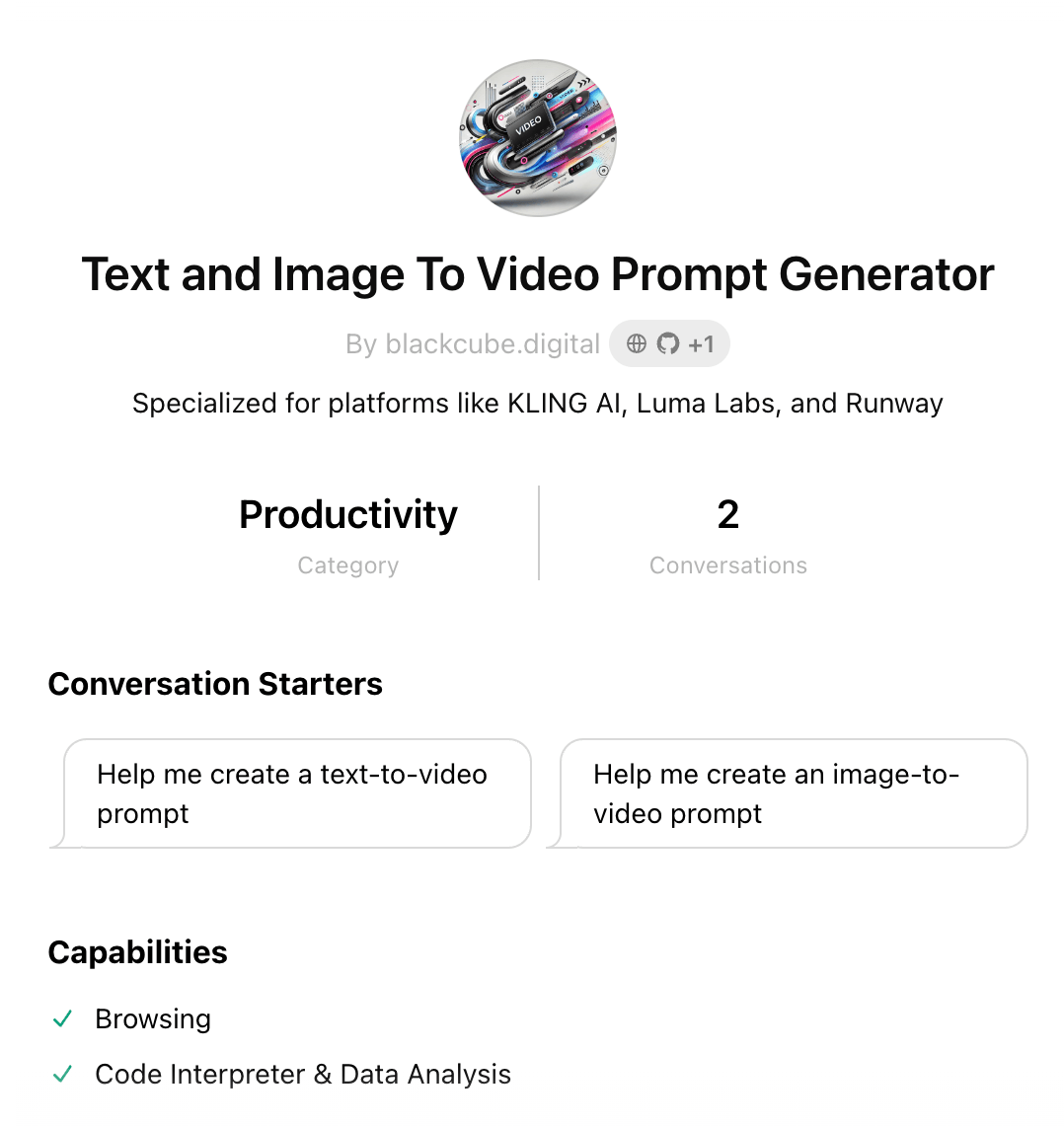 Text and Image To Video Prompt Generator Text and Image To Video Prompt Generator
