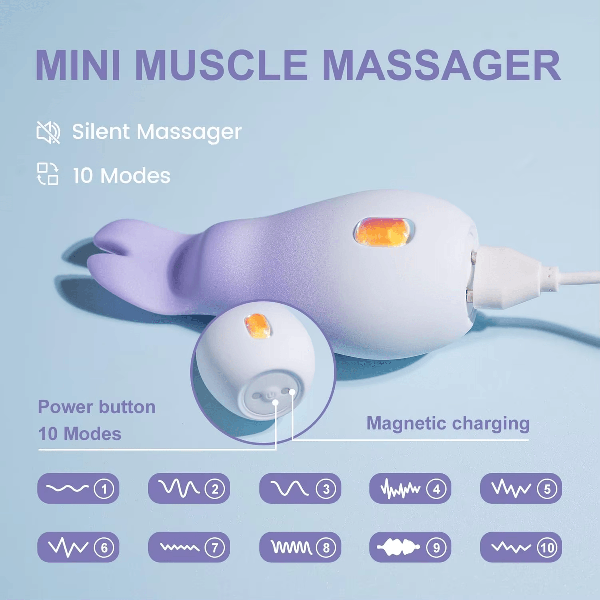 Cute Gradient Yellow Scissor Rabbit Mini Wand Vibrator Quiet Waterproof Personal G-Point Massage Dev