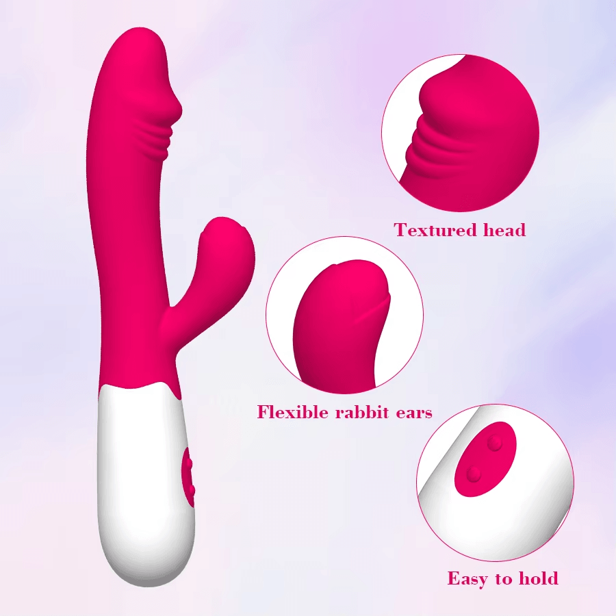 Good Price Realistic Rabbit Vibrator 30 Speeds Mode Sex Toy Dildo for Women Couple Adult