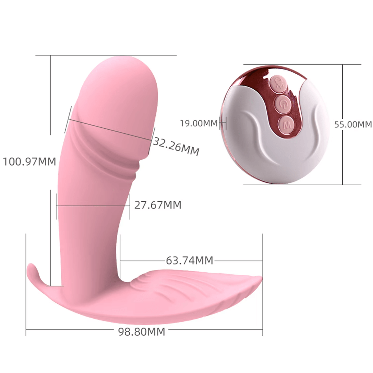Women's 3-in-1 Heating Wearable Vibrator Remote-controlled Sucker Dildo Clitoris Stimulator Panties