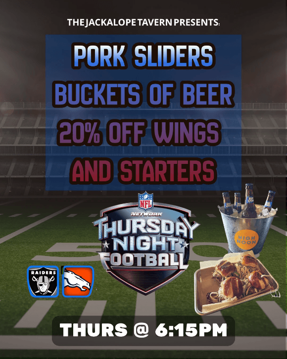 thursday night football, events, the jackalope tavern, aurora, co thursday night football, events, the jackalope tavern, aurora, co