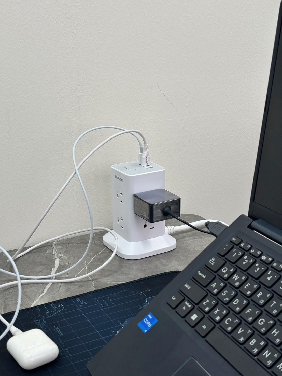 『TESSAN』 USB+PD20W立式桌上型延長線-1.8米—2/24~3/23