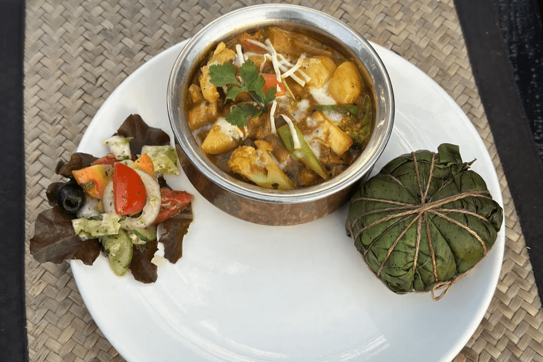 Traditional Tharu Dishes at Sapana Restaurant Traditional Tharu Dishes at Sapana Restaurant