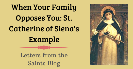 When Your Family Opposes You: Saint Catherine's Example from Letters from the Saints Blog with an image of Saint Catherine of Siena When Your Family Opposes You: Saint Catherine's Example from Letters from the Saints Blog with an image of Saint Catherine of Siena