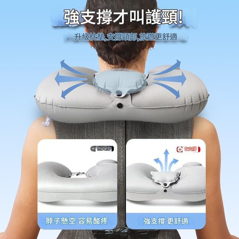 【gift365】按壓式充氣U型旅行枕
