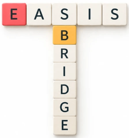 EASIS Bridge name represented through letter tiles EASIS Bridge name represented through letter tiles