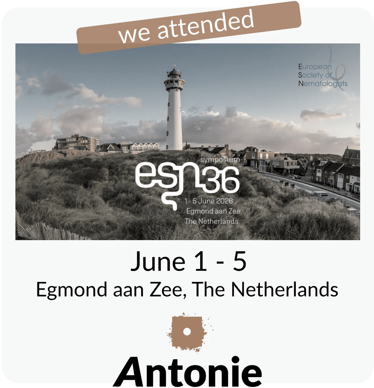 ESN Symposium 2026 | Antonie attending ESN Symposium 2026 | Antonie attending