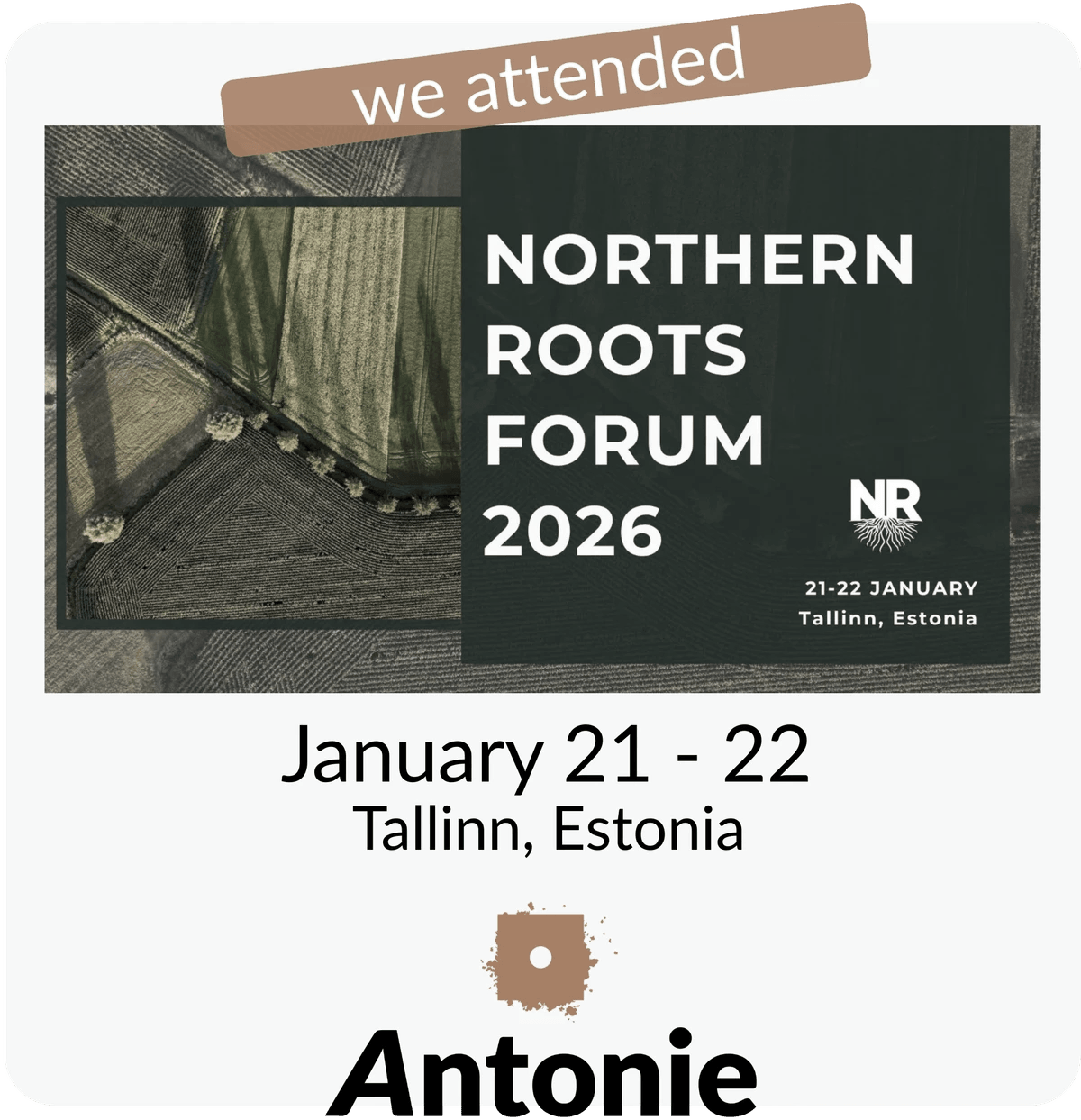 Northern Roots Forum 2026 | Antonie attending Northern Roots Forum 2026 | Antonie attending