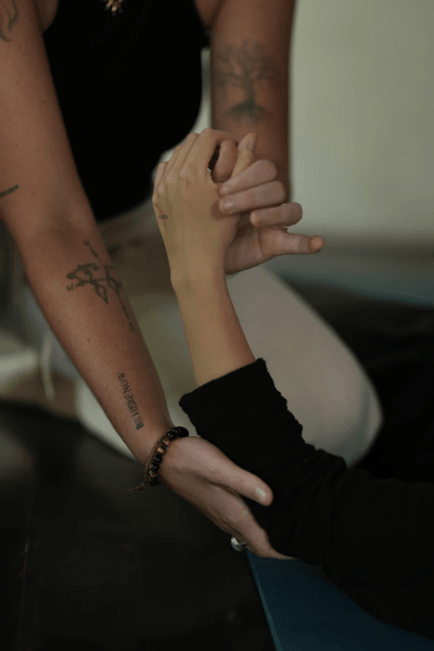 Woman receiving Breathwork Session Woman receiving Breathwork Session