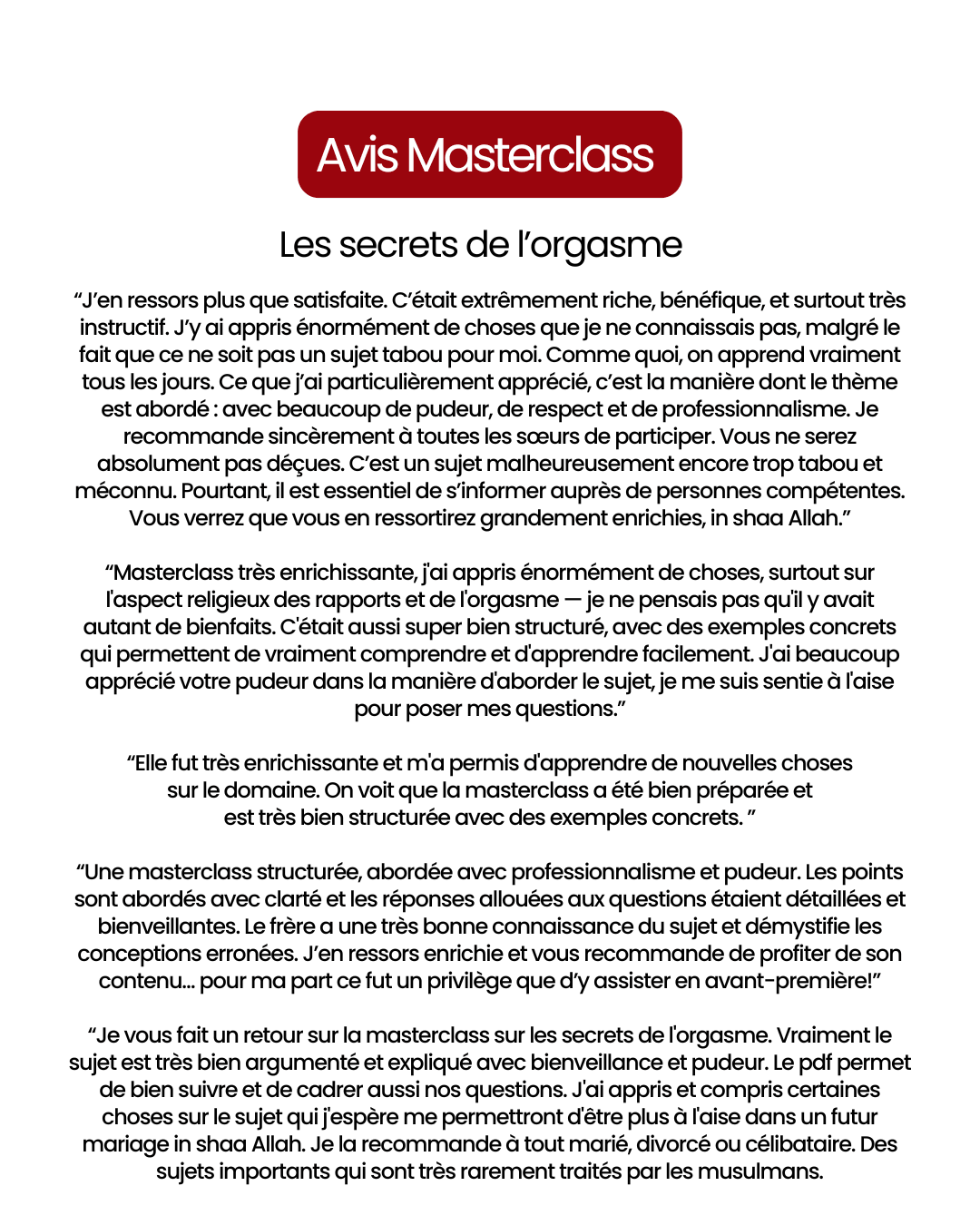 Live | Masterclass : Les secrets de l'orgasme