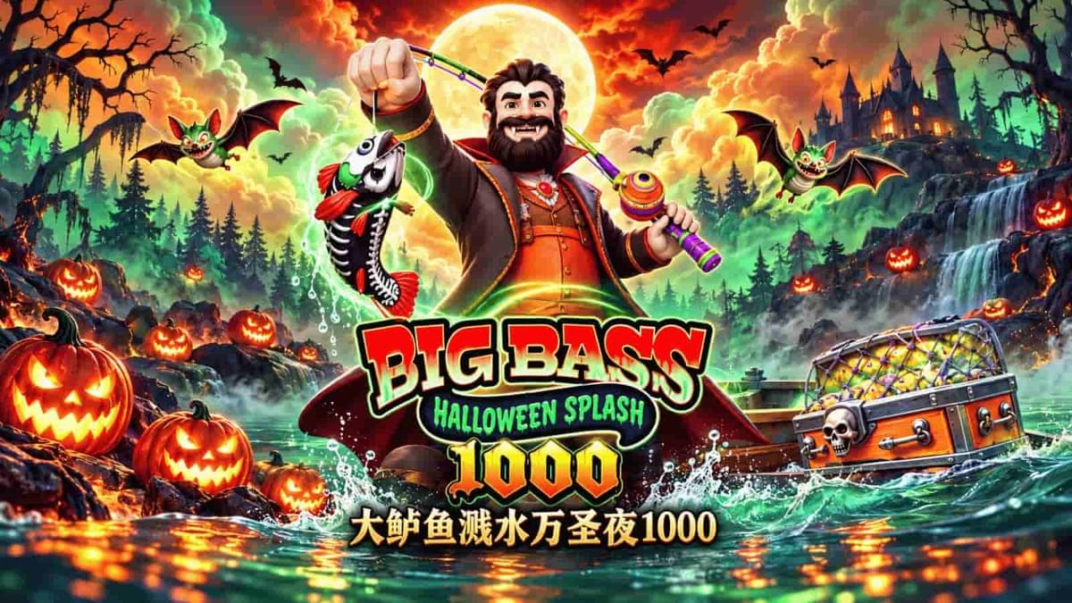 PP电子《大鲈鱼溅水万圣夜1000》游戏介绍封面 PP电子《大鲈鱼溅水万圣夜1000》游戏介绍封面