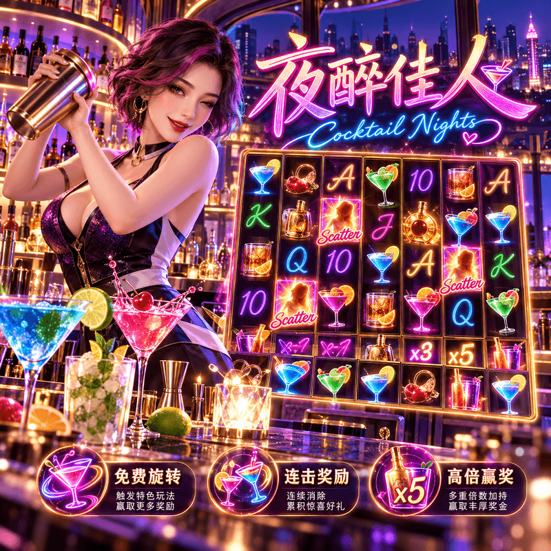 PG电子官网《夜醉佳人|Cocktail Nights》游戏主题图片 PG电子官网《夜醉佳人|Cocktail Nights》游戏主题图片