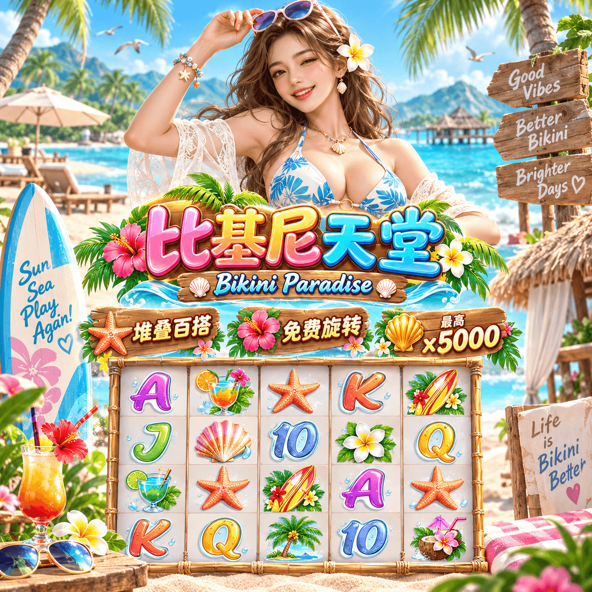 PG电子官网《比基尼天堂|The Queen's Banquet》游戏主题图片 PG电子官网《比基尼天堂|The Queen's Banquet》游戏主题图片