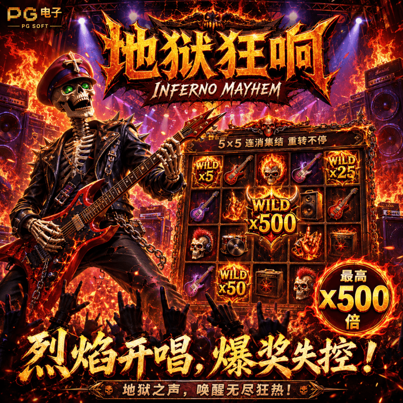 PG电子《地狱狂响|Inferno Mayhem》游戏主题图片 PG电子《地狱狂响|Inferno Mayhem》游戏主题图片