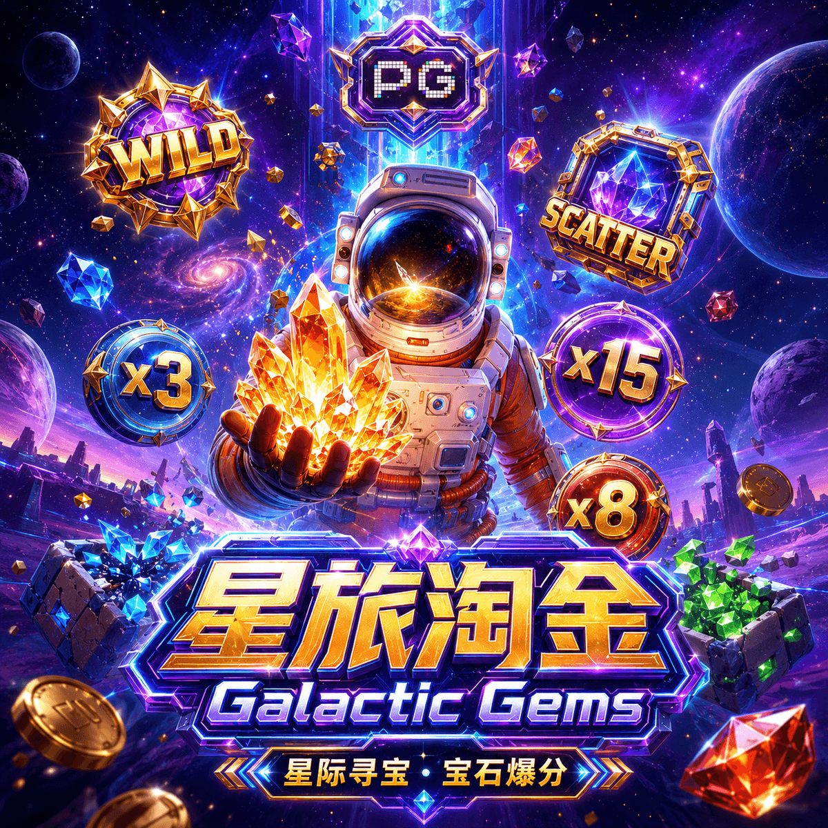 PG电子《星旅淘金|Galactic Gems》游戏主题图片 PG电子《星旅淘金|Galactic Gems》游戏主题图片