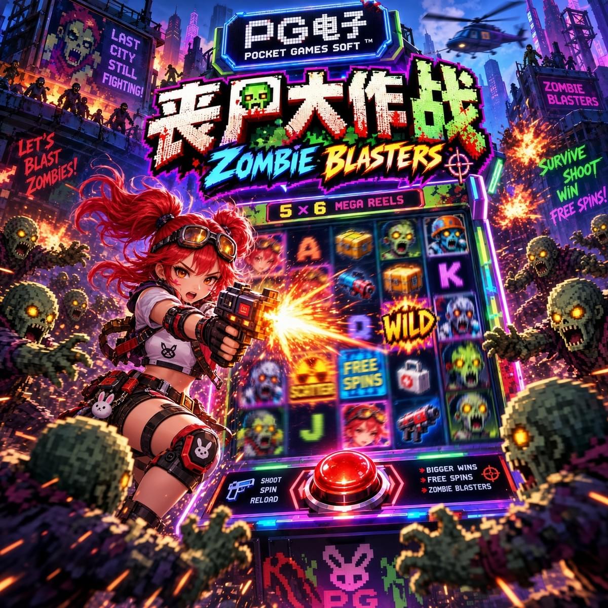 PG电子官网《丧尸大作战|Zombie Blasters》游戏主题图片 PG电子官网《丧尸大作战|Zombie Blasters》游戏主题图片