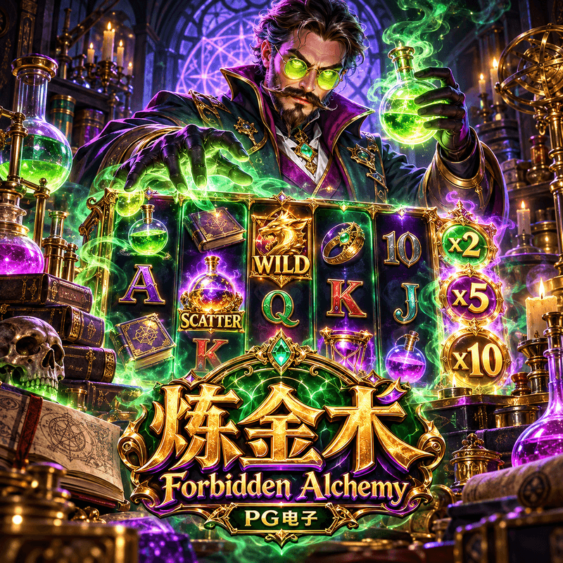 PG电子官网《炼金术|Forbidden Alchemy》游戏主题图片 PG电子官网《炼金术|Forbidden Alchemy》游戏主题图片