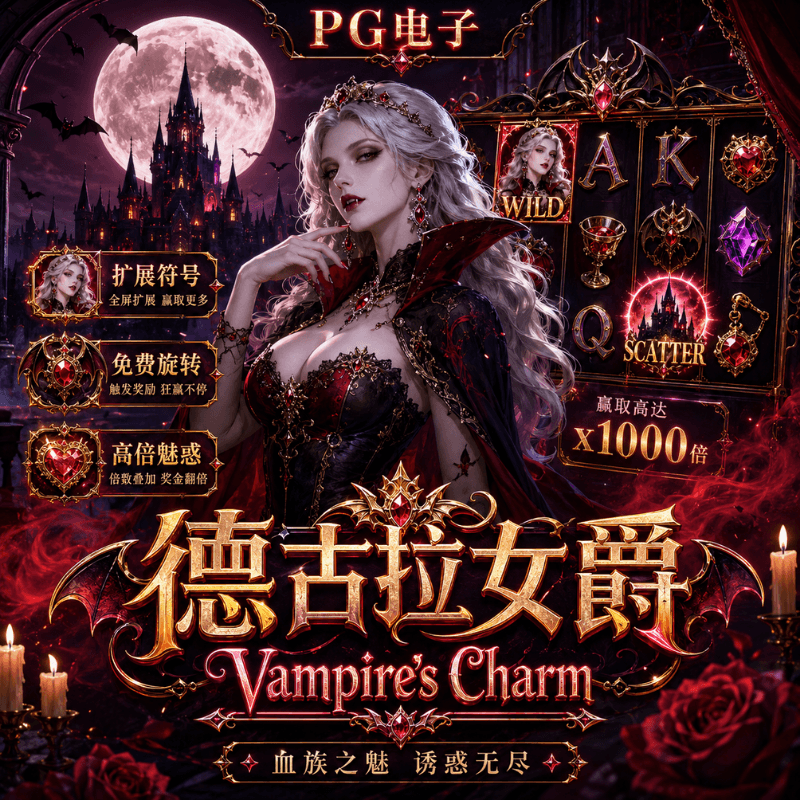 PG电子《德古拉女爵(Vampire's Charm)》 、PG电子官网、PG电子、PG模拟器、PG电子试玩、PG试玩、老虎机 PG电子《德古拉女爵(Vampire's Charm)》 、PG电子官网、PG电子、PG模拟器、PG电子试玩、PG试玩、老虎机