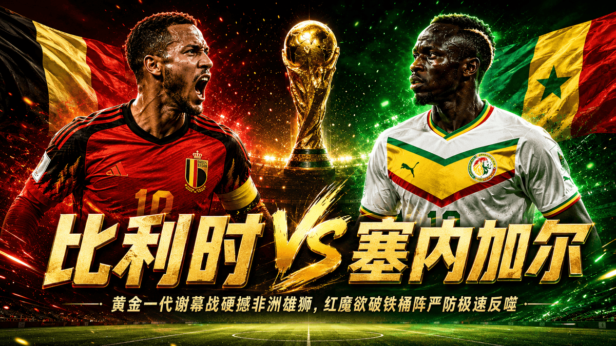 熊猫体育世界杯前瞻:比利时 VS 塞内加尔淘汰赛对战配图,展示黄金一代谢幕战硬撼非洲雄狮与红魔欲破铁桶阵严防极速反噬标语、两队王牌球星在战火特效背景下交锋的官方海报 熊猫体育世界杯前瞻:比利时 VS 塞内加尔淘汰赛对战配图,展示黄金一代谢幕战硬撼非洲雄狮与红魔欲破铁桶阵严防极速反噬标语、两队王牌球星在战火特效背景下交锋的官方海报