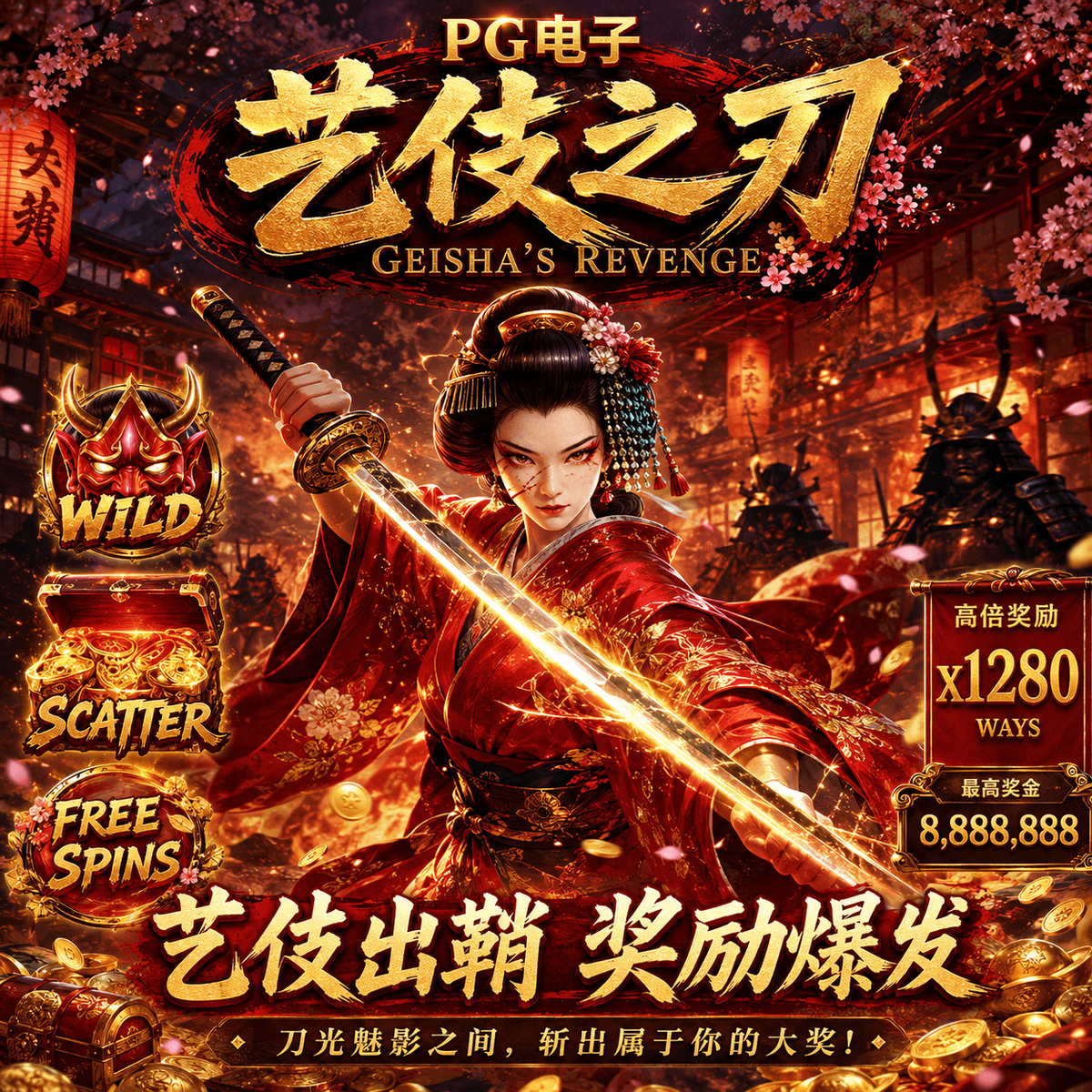 PG电子《艺伎之刃|Geisha’s Revenge》游戏主题图片 PG电子《艺伎之刃|Geisha’s Revenge》游戏主题图片
