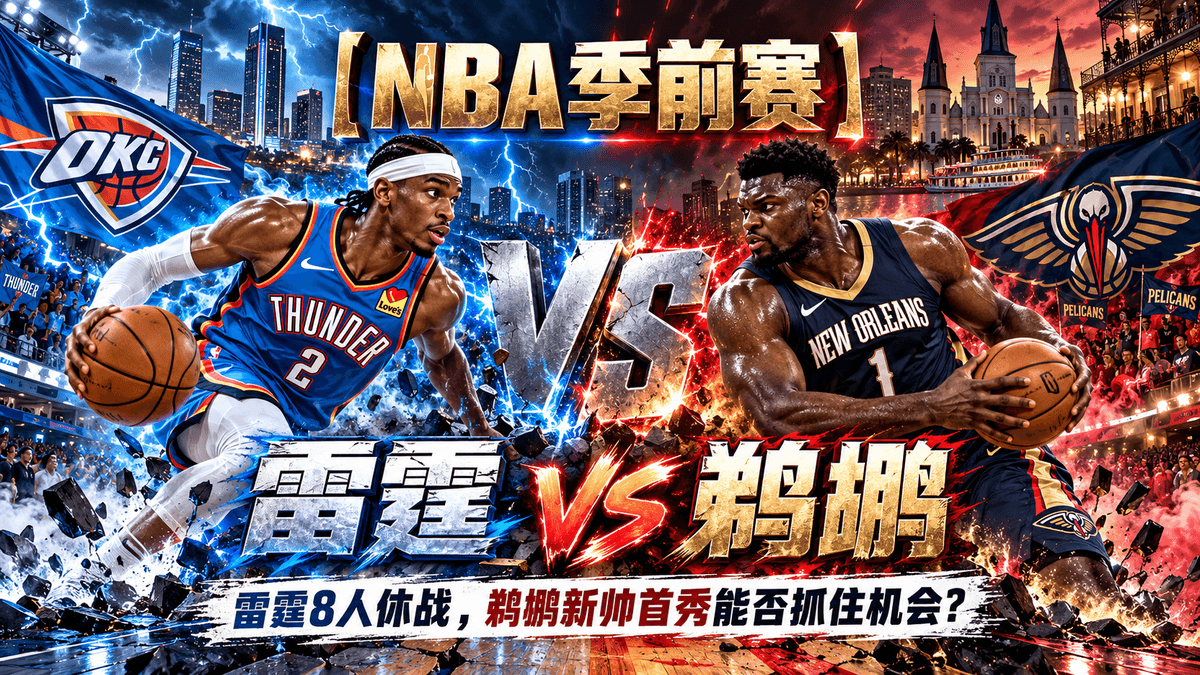熊猫体育雷霆VS鹈鹕NBA推荐配图,整理8人休战与鹈鹕新帅首秀季前赛分析 熊猫体育雷霆VS鹈鹕NBA推荐配图,整理8人休战与鹈鹕新帅首秀季前赛分析