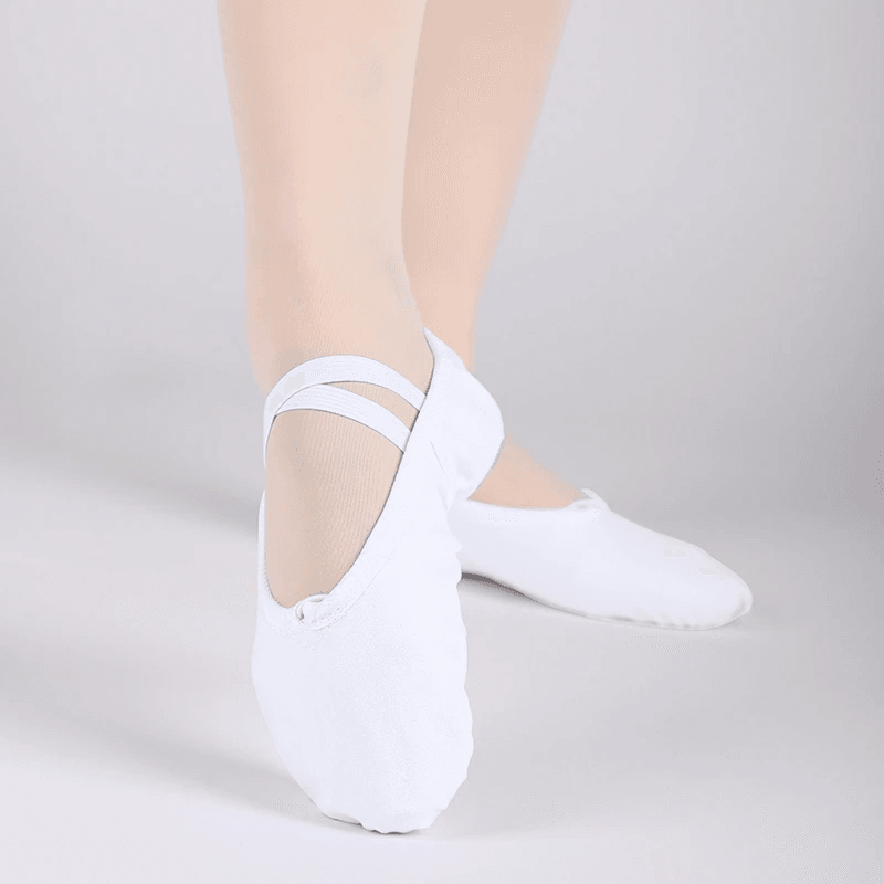 11043 White - Canvas Ballet Shoes