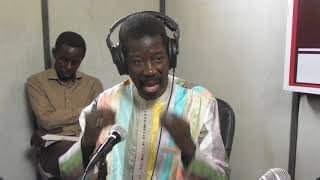 Mayor of Thies, Talla SYlla, recording a radio program Mayor of Thies, Talla SYlla, recording a radio program