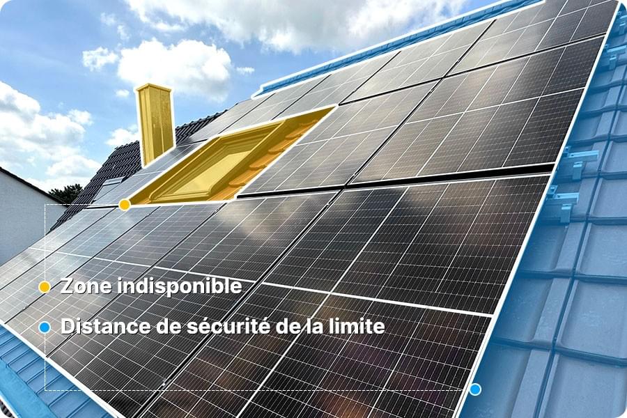 Évaluation de la surface utile d’un toit photovoltaïque, en tenant compte des cheminées, lucarnes et distances de sécurité Évaluation de la surface utile d’un toit photovoltaïque, en tenant compte des cheminées, lucarnes et distances de sécurité