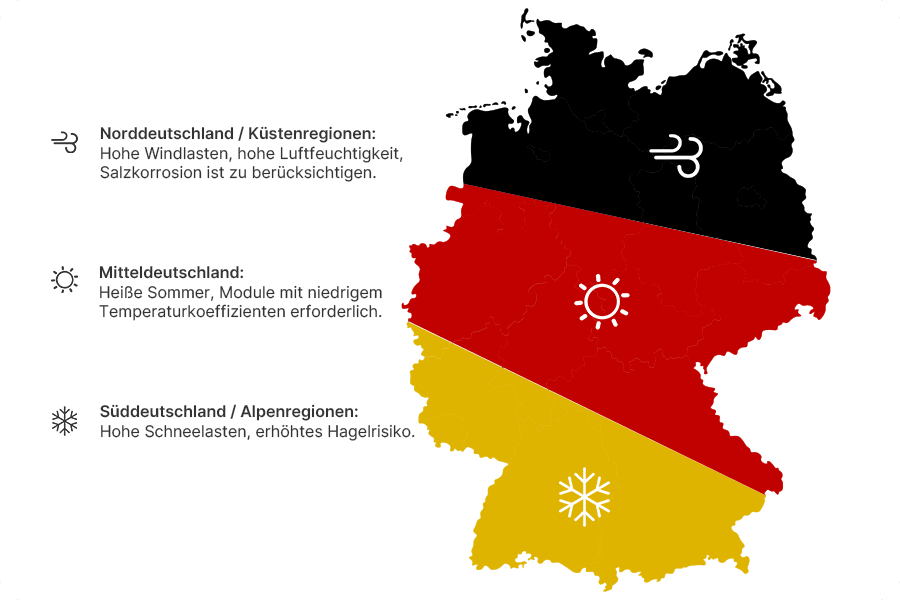 Die Einteilung in Süd-, Mittel- und Norddeutschland dient ausschließlich der Verdeutlichung klimatischer Unterschiede und stellt keine administrative Gliederung dar. Die Einteilung in Süd-, Mittel- und Norddeutschland dient ausschließlich der Verdeutlichung klimatischer Unterschiede und stellt keine administrative Gliederung dar.