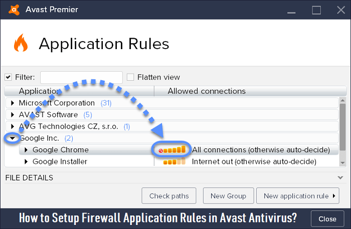 Setup Firewall Application Rules in Avast Antivirus Setup Firewall Application Rules in Avast Antivirus