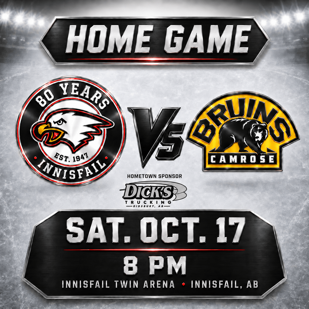 Innisfail Eagles 2026-27 game schedule Innisfail Eagles 2026-27 game schedule