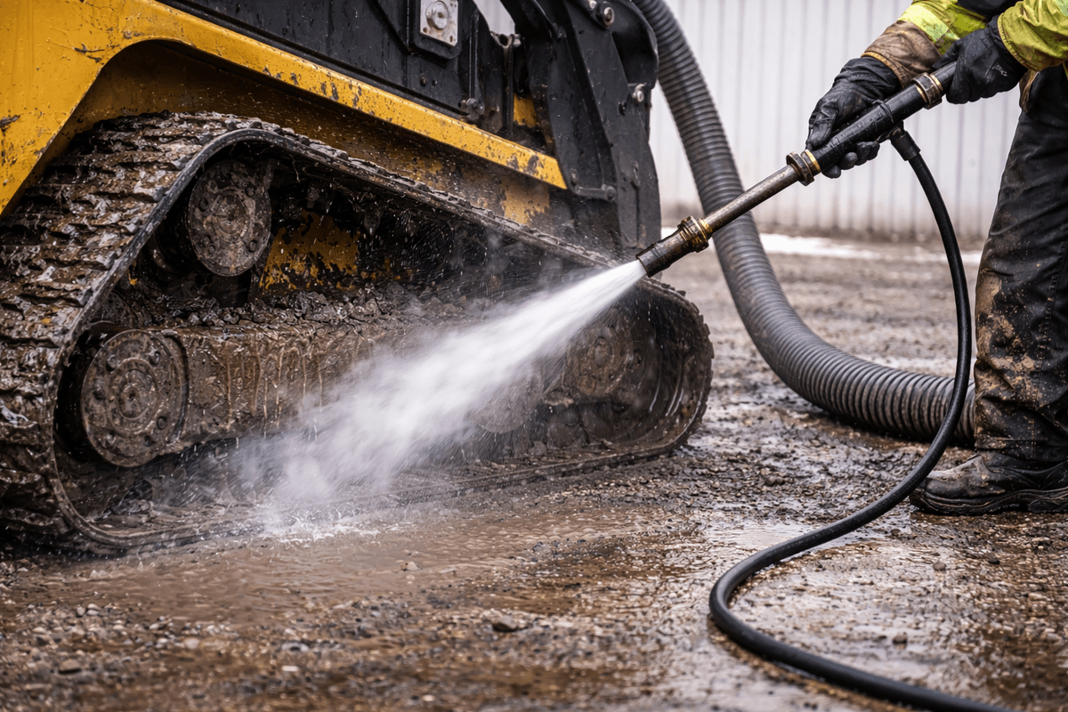 High-pressure washing using hydrovac-supported equipment cleaning and site cleanup High-pressure washing using hydrovac-supported equipment cleaning and site cleanup