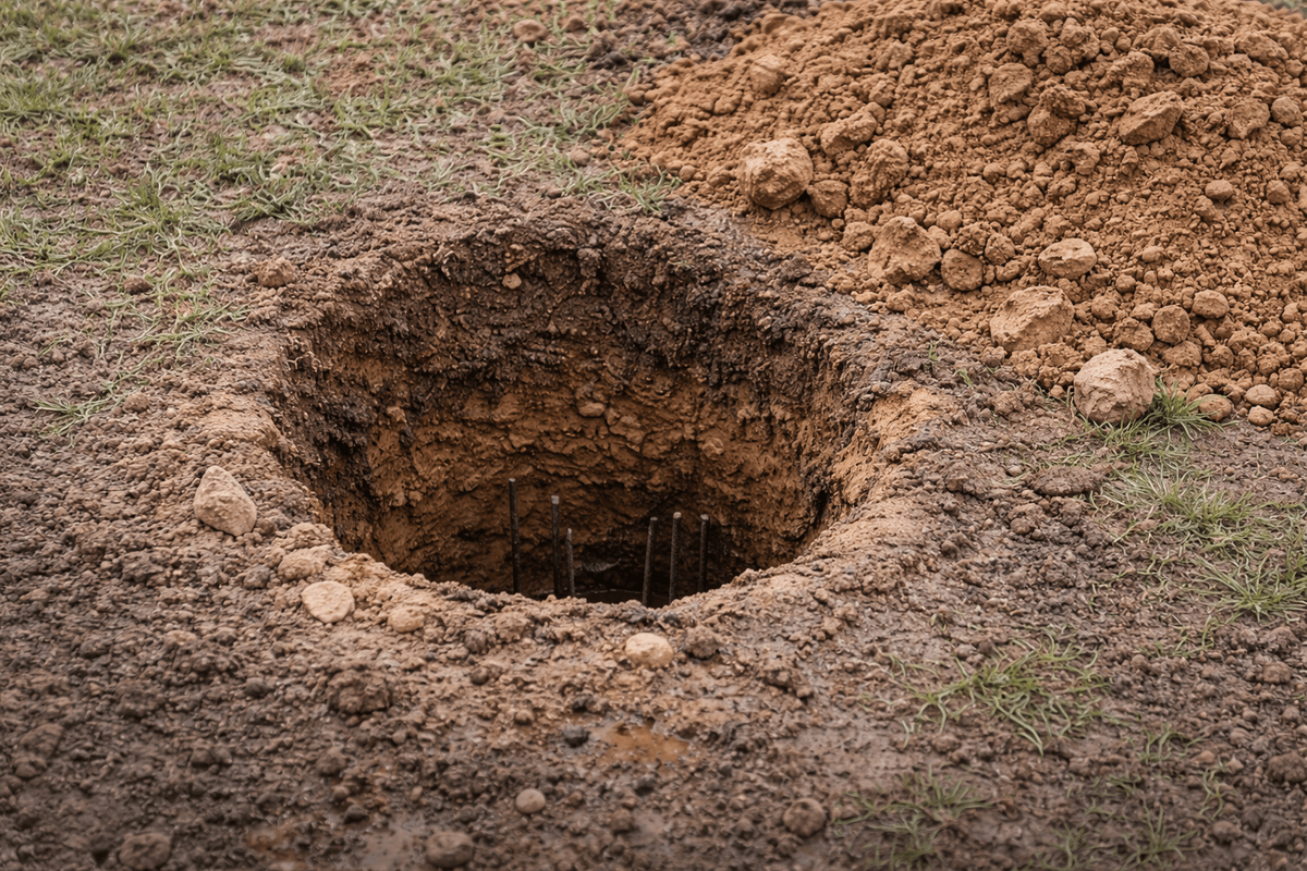 Hydrovac excavation of pole and pile holes for structural and signage installation Hydrovac excavation of pole and pile holes for structural and signage installation